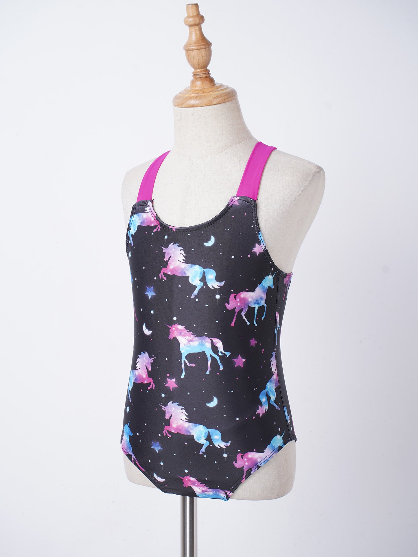 Little Girls Mermaid Fish Scales Swimsuit Sleeveless Cartoon Print One-piece Swimwear Summer Beachwear Bathing Suit