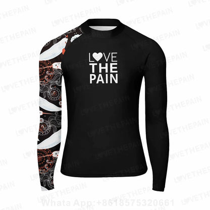 Men Long Sleeve Surfing Rash Guard Summer Surf Clothes T-shirt Swimwear Swim Beach Uv Swimming Diving Suit Rashguard Camiseta