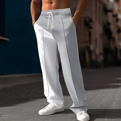 24 Cross-border Men's Straight Color Matching Casual Oversize Versatile Pants Loose Trousers