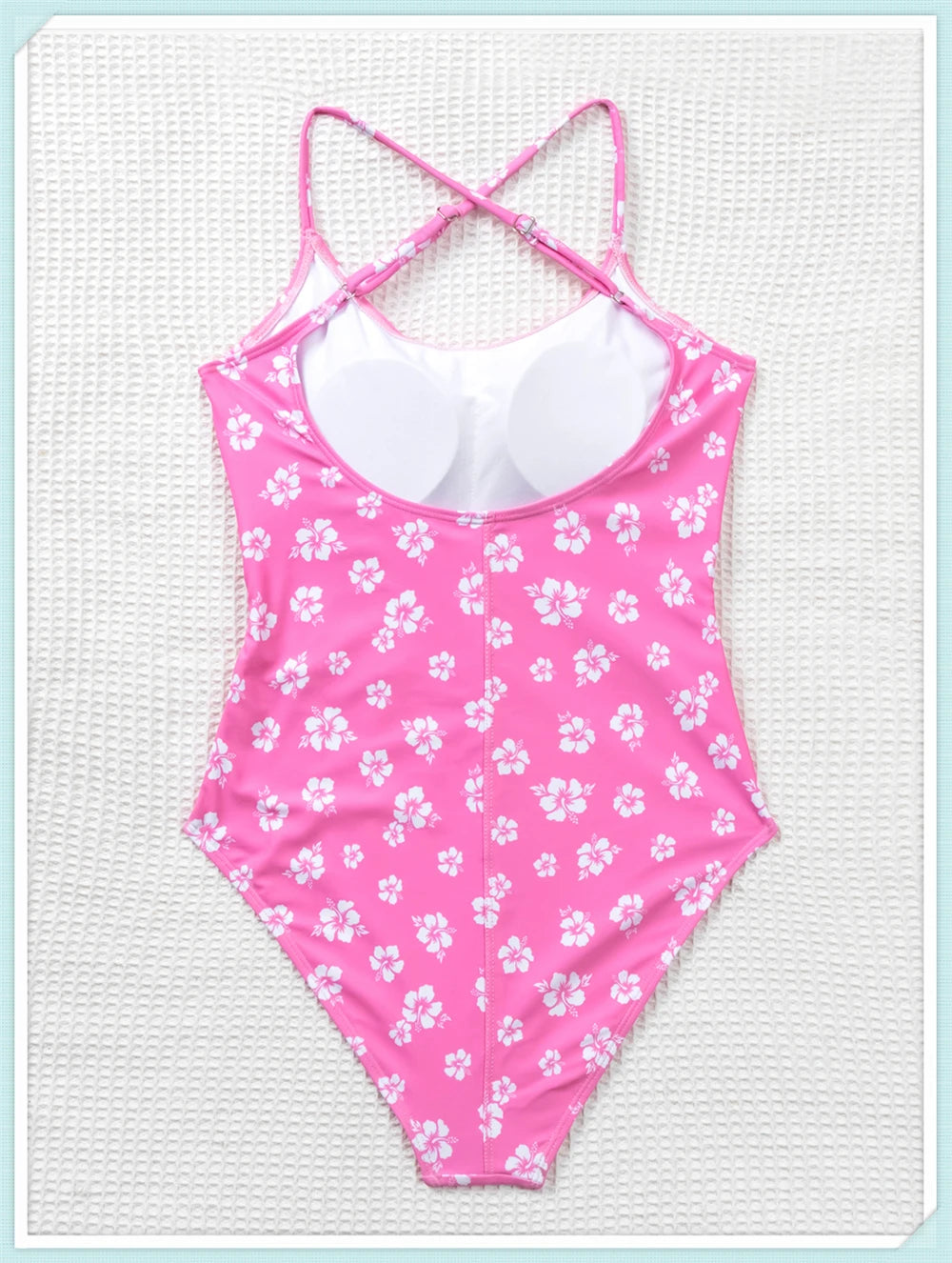 Straped Criss Back One Piece Swimsuit Vintage Swimwear Women Floral Print Bathing Suit Female Front Fold Beachwear Bodysuit