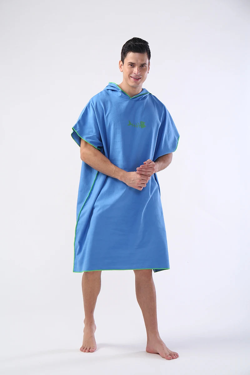 Surf Poncho Changing Towel Hood Microfiber Beach Blanket Bath Towel Swim Towel Wetsuit Beach Poncho for Adults