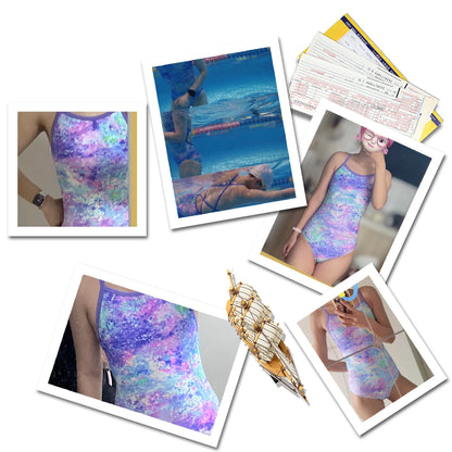 Professional Women's One-Piece Swimsuit Triangular Racing Competition Swimming Sports Swimwear Pool Bathers