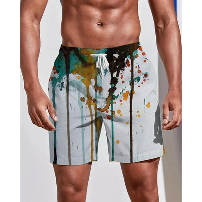 Summer Seasons Rendering Shorts Graffiti 3D Printing Men's Beach Pants Swimming Comfortable Quick Drying Fashion Youth Loose Men