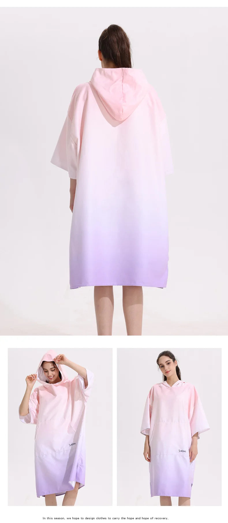 Poncho Towel Change Robe Poncho Quick-drying Hooded Bath Towel Swimming Robe Beach Swimming Surfing Towel Adult