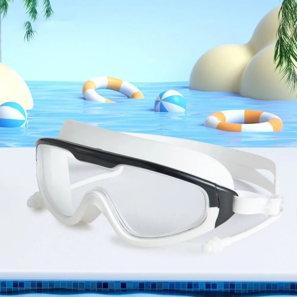 Swimming Gear Big Frame Swimming Goggles Anti Fog Wide View Swim Glasses Elastic Soft Swimming Eyewear Swimming Pool