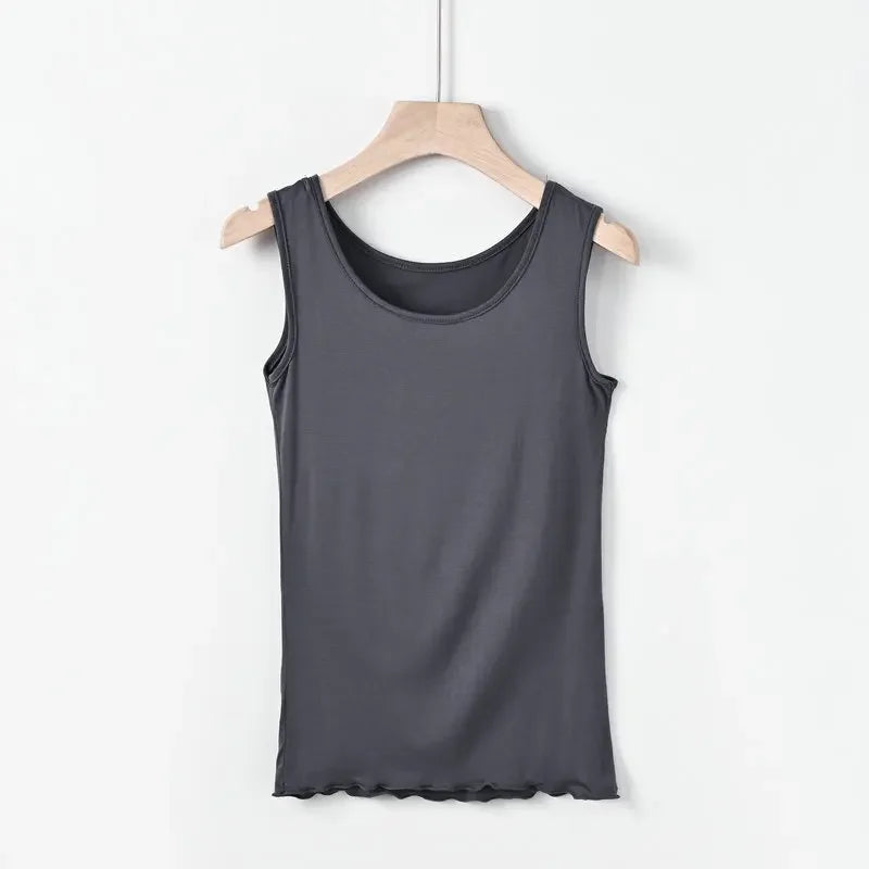 Plus size 6XL summer women's Tank Tops Loose Modal camis Tshirt bottoming sleeveless tee tops Sollid color Vest all match