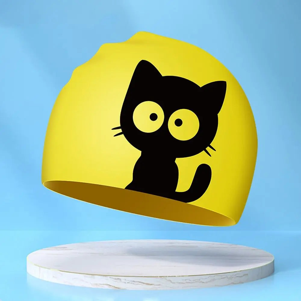 Lightweight Waterproof Children Swimming Cap Silicone Cartoon Kid Swimming Hat Protect Ears Animal Bathing Hats Cap Swimming Pool