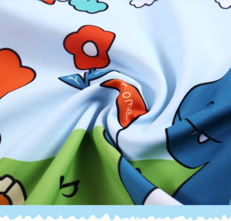 Kids Boy Swimsuit Letter Dinosaur Print Two-Piece Suits 3PCS Cartoon Children Board Shorts Children Boys Swimwear Surfing Suit