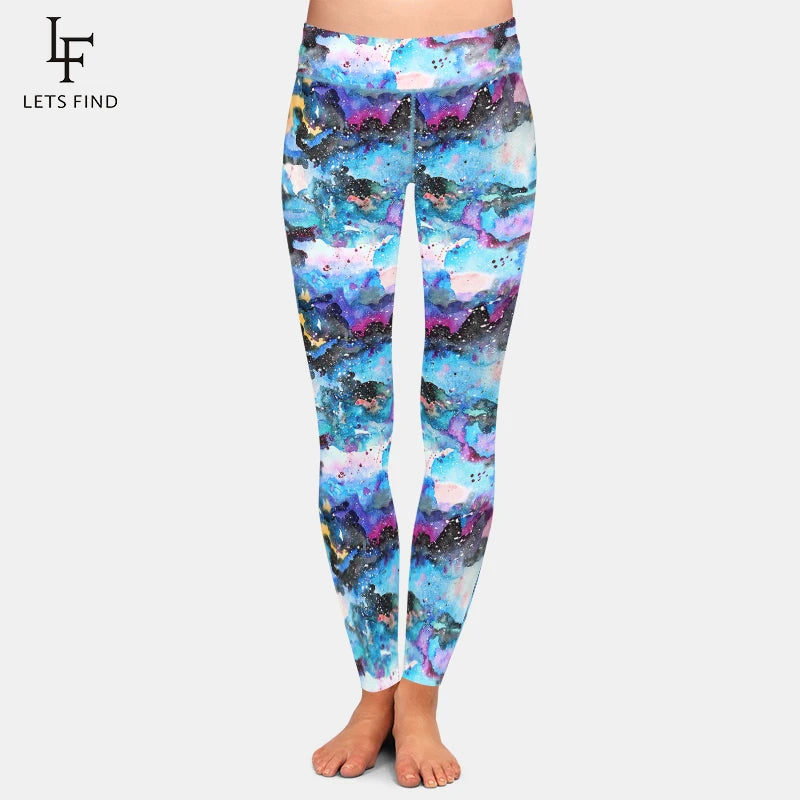 Galaxy Pattern Print High Waist Women Leggings Fashion Fitness Slim Female Yoga Gym Pants