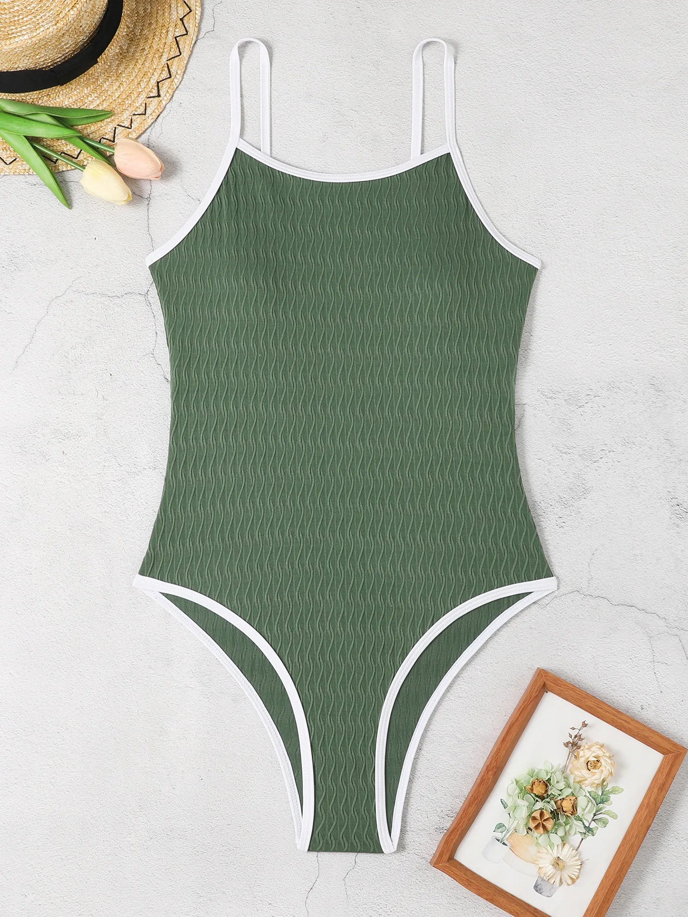 Solid Strapped Swimwear Women Push Up One Piece Swimsuit Monokini Backless High Cut Summer Bathing Suit
