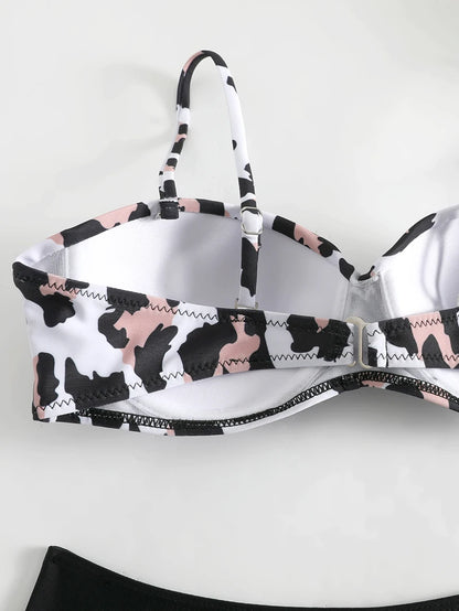 Two Pieces Swimsuits Women Bikini Set Beachwear Push Up Solid Summer Bathing Suit Triangle Bikini Swimwear Low Waist