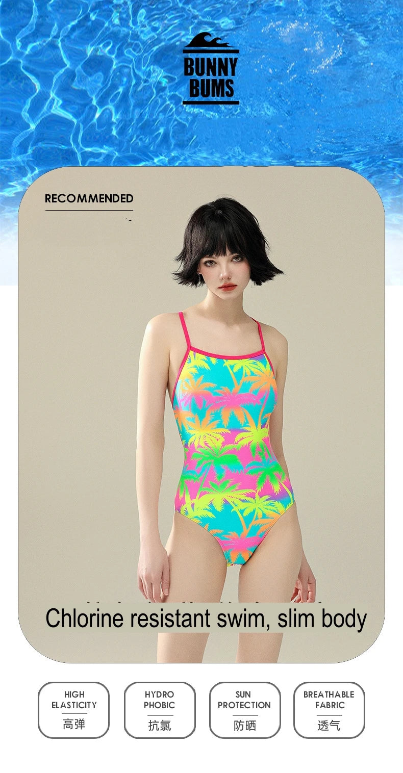 5 Designs Women Professional One-Piece Swimsuit Swimwear