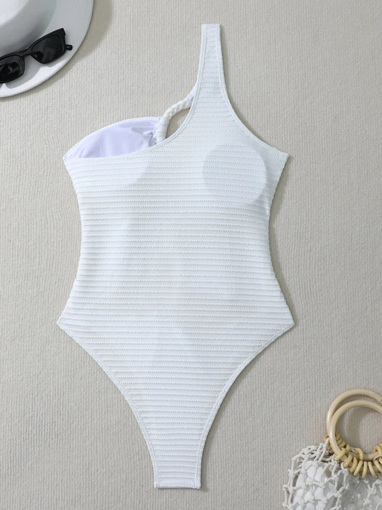 One Shoulder Swimwear Women Hollow Push Up One Piece Swimsuit Lady Monokini Brazilian Beach Bathing Suit