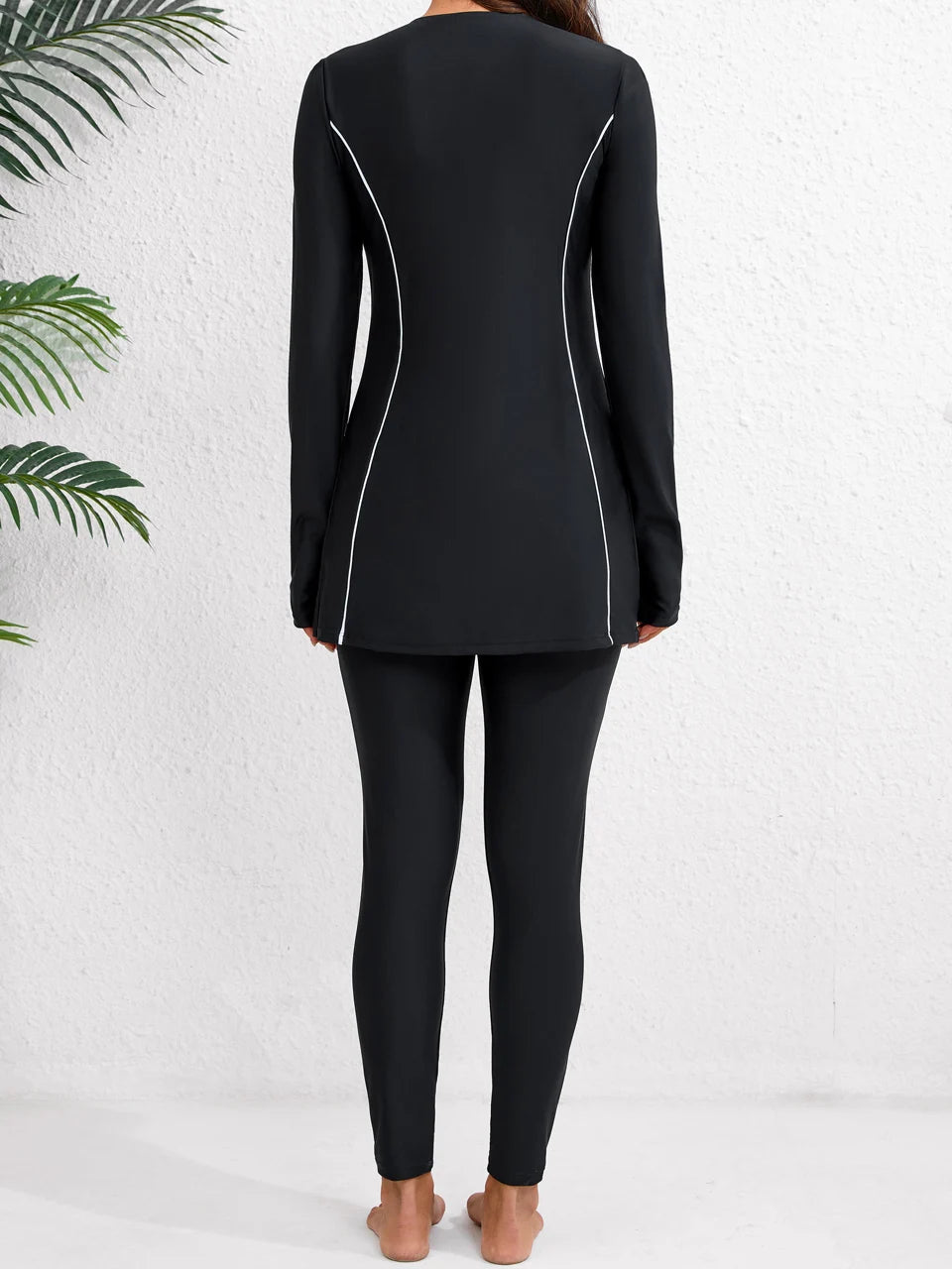 Women With Long Pants Rash Guard Swimwear Female Two Pieces Swimsuit Beach Dress Lady Bathers Bathing Swimming Swim Suit Beachwear 2XL