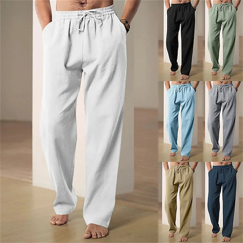 Men's Spring/Summer Casual Pants Minimalist Style Breathable Comfortable Straight-Leg Casual Pants Sports Pants