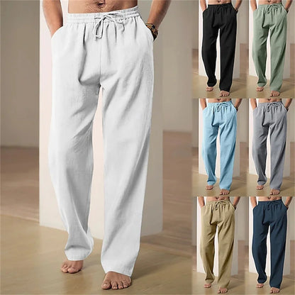 Men's Spring/Summer Casual Pants Minimalist Style Breathable Comfortable Straight-Leg Casual Pants Sports Pants