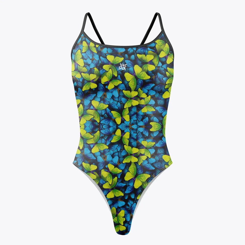 Women One-piece Swimsuit Summer Racer Back Beach Printing Bathing Suit Open Water Training Race Swimwear Quick Drying Swim Suit