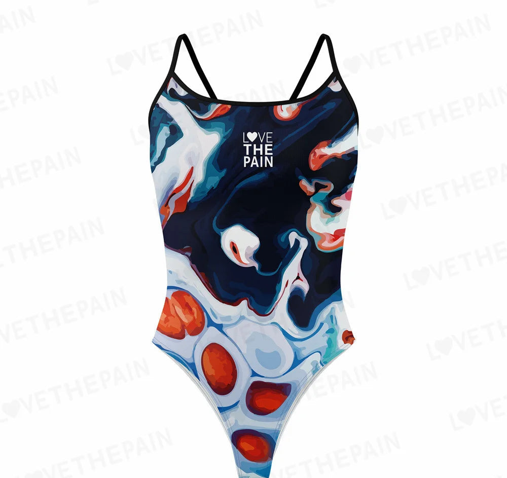 One Piece Swimsuit Women Thin straps Swimsuit Training Swimwear Backless Bathing Suit Beachwear Swim Wear Monokini