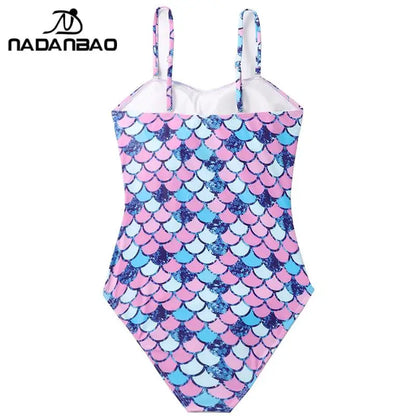 Women Mermaid One-Piece Swimsuit Fish Scale Printed Camisole Bodysuit Slim Triangular Swimwear Beach Wear