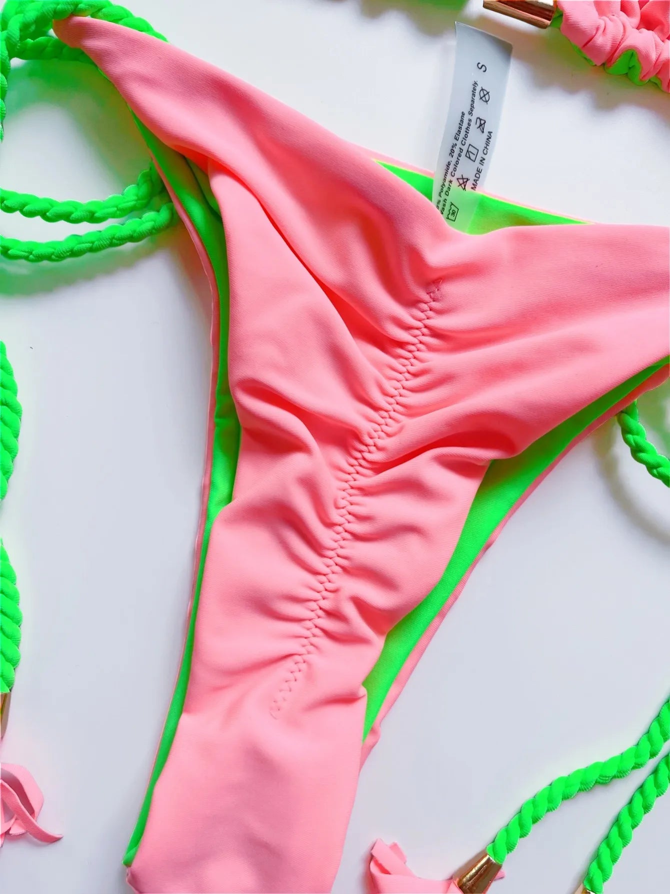 Braiding rope Solid Bikini Set Swimwear Women's Swimsuit Two-piece Triangle  Bathing Suit Brazilian Biquini