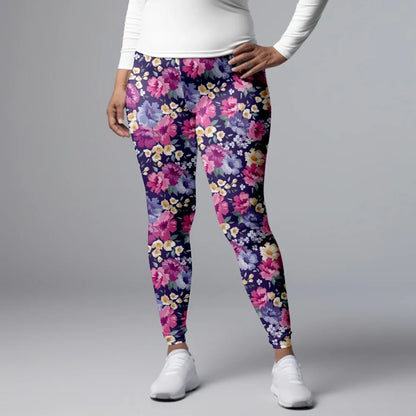 Fitness Leggings High Waist 3D Flowers Pattern Digital Print Casual Trousers Woman's Leggings
