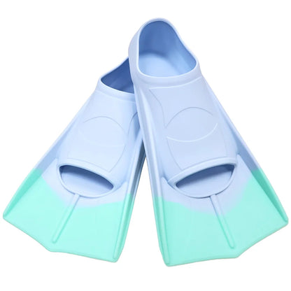 Silicone Swimming Flippers Snorkel Fins Short Frog Shoes Professional Training Breaststroke Scuba Diving Snorkel Men Women