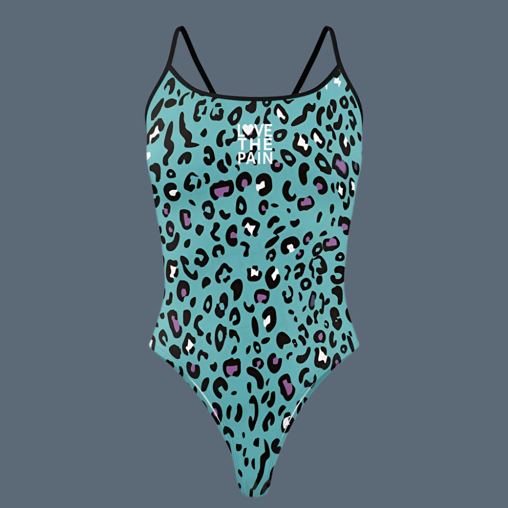 Love The Pain Female Skulls & Animal Print One Piece Swimsuit Swimwear