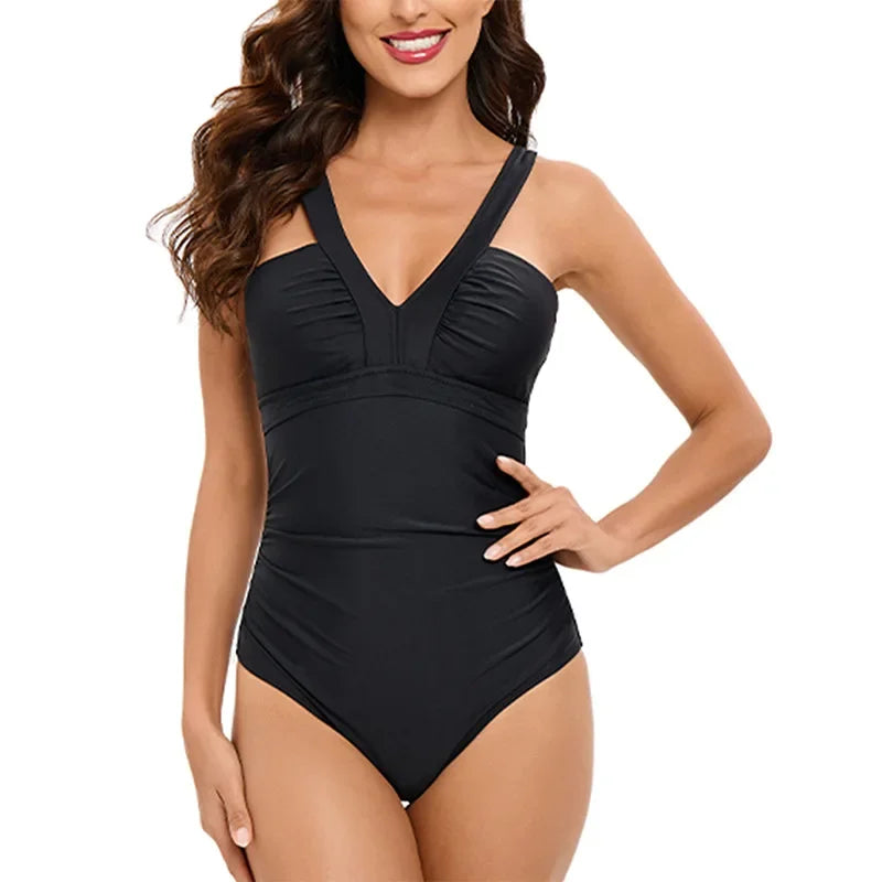 Colourful V Neck One-Piece Swimsuits Swimming Suit For Women Bodysuit Women Female Swimwear