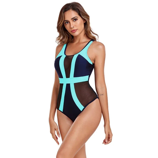 One-Piece Swimsuits Women Sports Swimwear Sport Swimsuit Open Back Beach Wear Bathing Suit