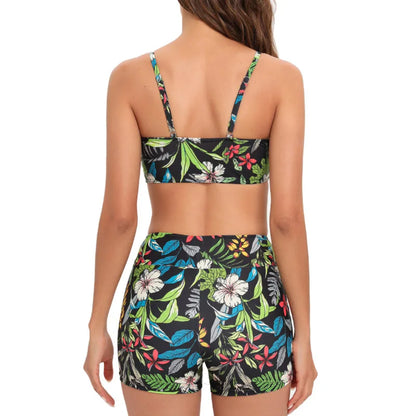 Print Separate Swimsuits Tankini Set Female Swimwear Sports Beach Wear Two-Piece Bathing Suit Pool Women Swimming Suit