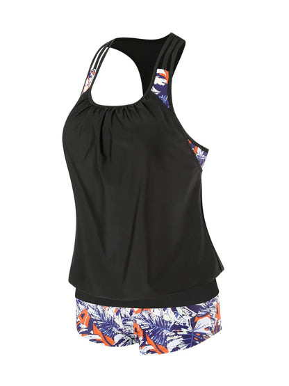 Tankini Set Two Pieces High Waist Swimsuit Women Print Swimwear Beachwear Female Bathers Bathing Swimming Swim Suit Summer