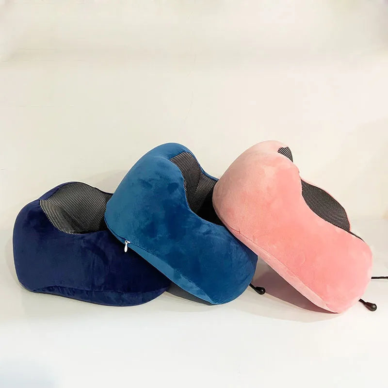 U Shaped Memory Foam Neck Pillows Soft Cervical Orthopedic Pillow Travel Essentials For Airplane Massage Neck Cushion