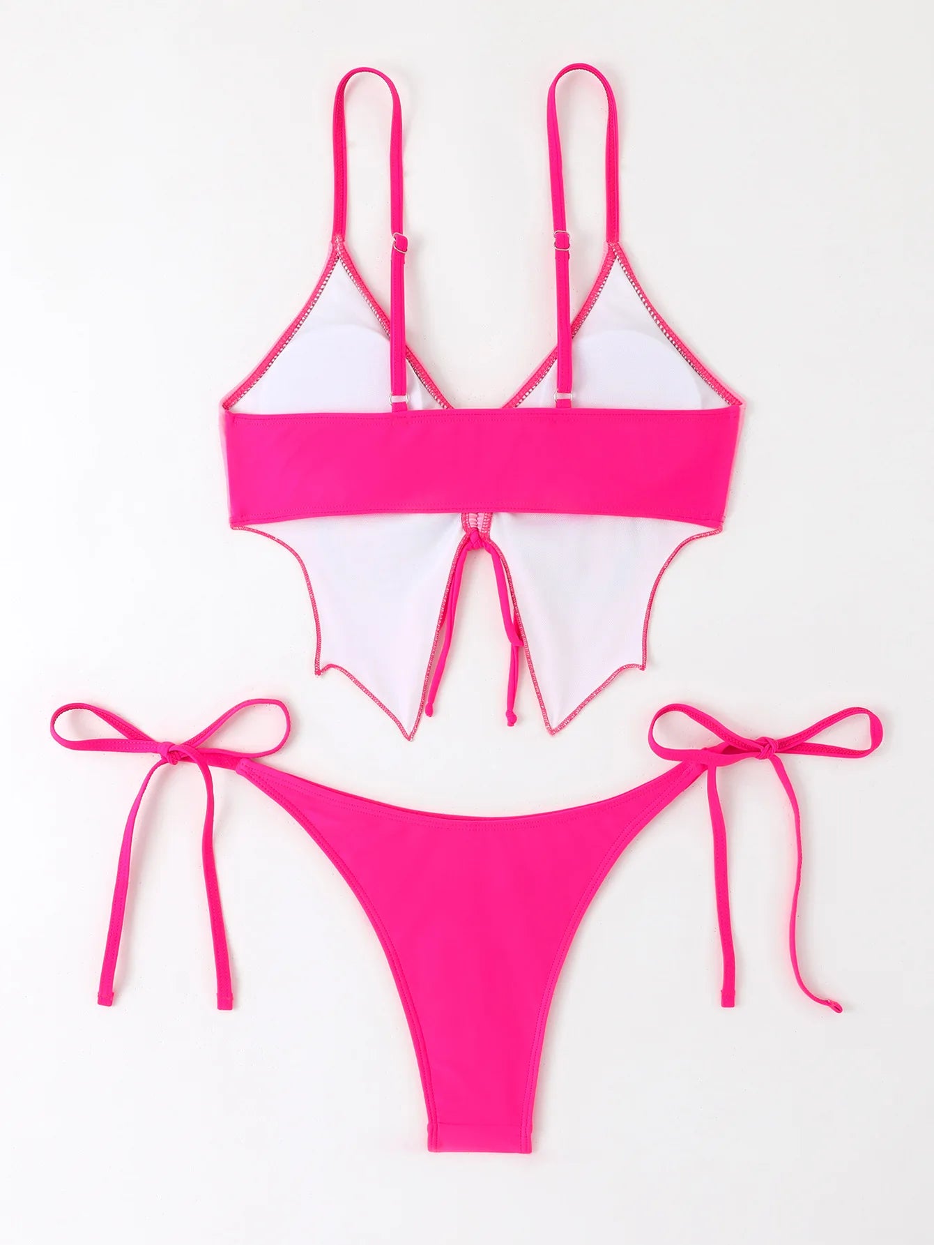 Butterfly Print Strapped Swimwear Women Tied High Cut Bikini Set Push Up Swimsuit Backless Summer Beach Bathing Suit Bathers