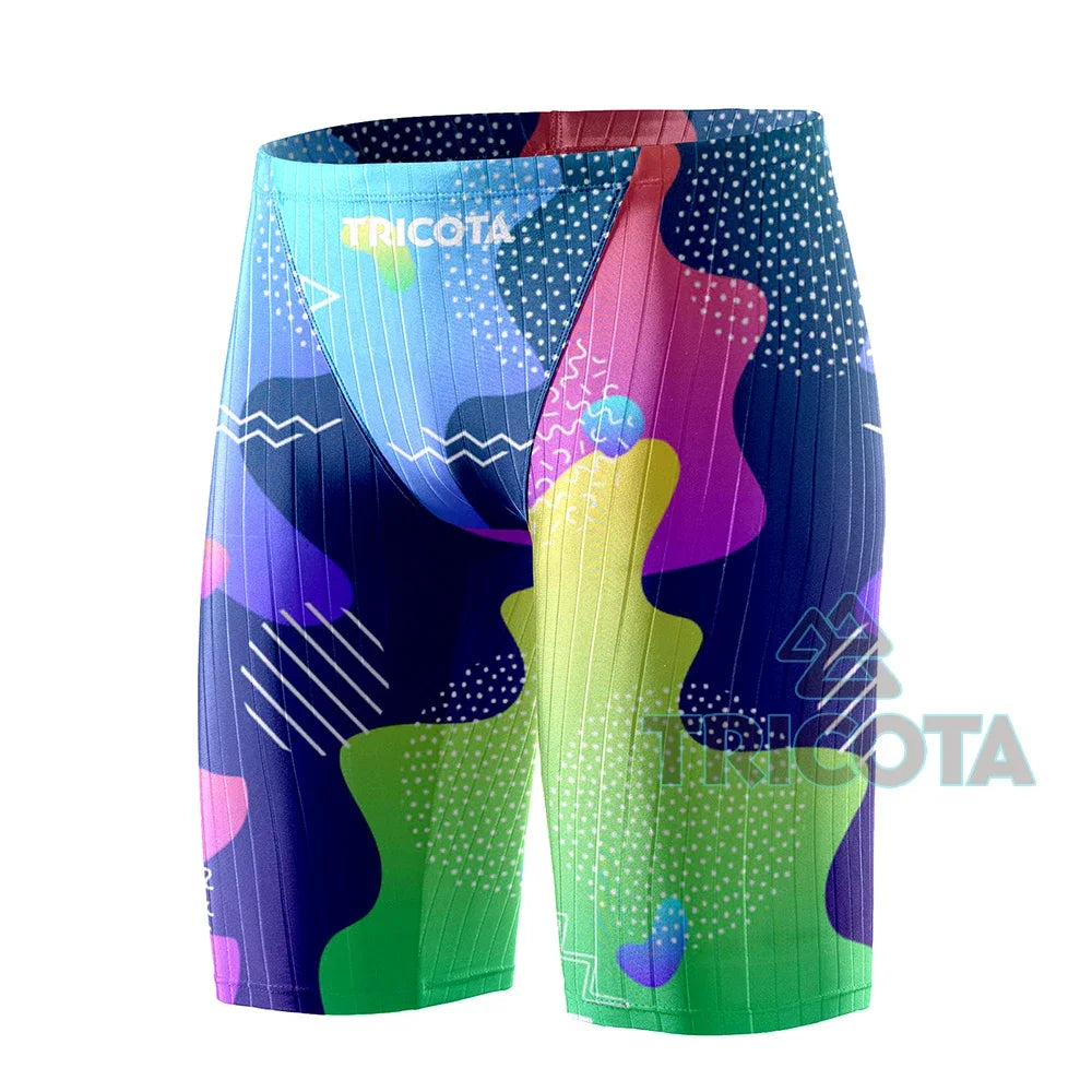 Jammer Men Professional Competitive Swim Trunks Quick-Drying Swimwear Kit Surfing Pants Jammer Briefs Surf Shorts Diving Trunks