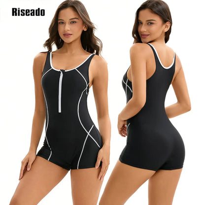 Women's One Piece Printed Boyleg Unitard Swimsuit Modest Swimwear Training Bathers Pool Beach
