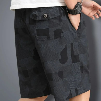 Thin Wide Leg Casual Sports Beach Shorts Men Camouflage Elastic Waist Pocket Folds Breathable Loose Short Pants