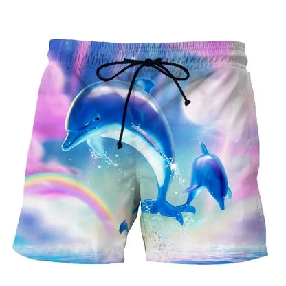 Animal Dolphin 3D Print Beach Shorts Streetwear Men's Casual Board Shorts Swimming Trunks Male Short Pants Man Swimsuit Clothing