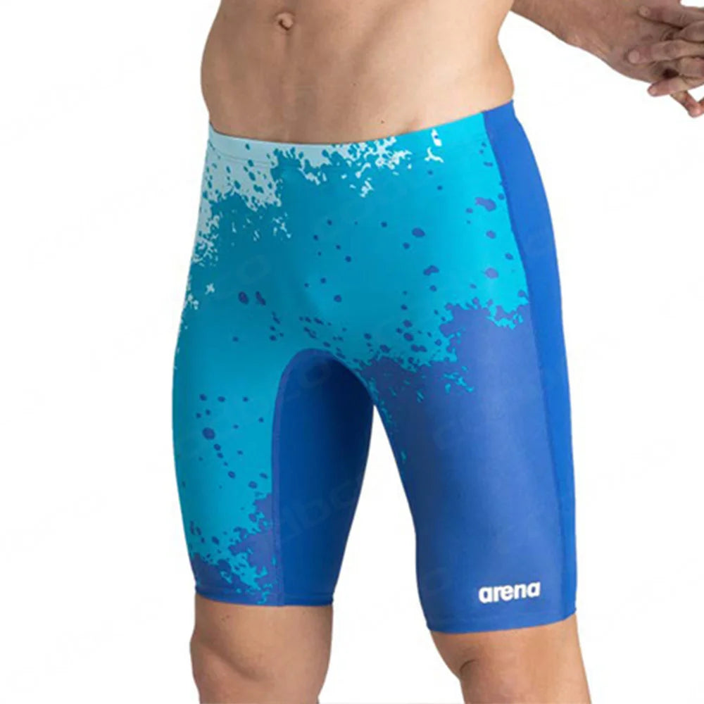 Summer Men's Swim Jammer Swimsuit Swimming Trunks Shorts Beach Tights Swim Pants Quick Dry Sports Running Surfing Diving Shorts