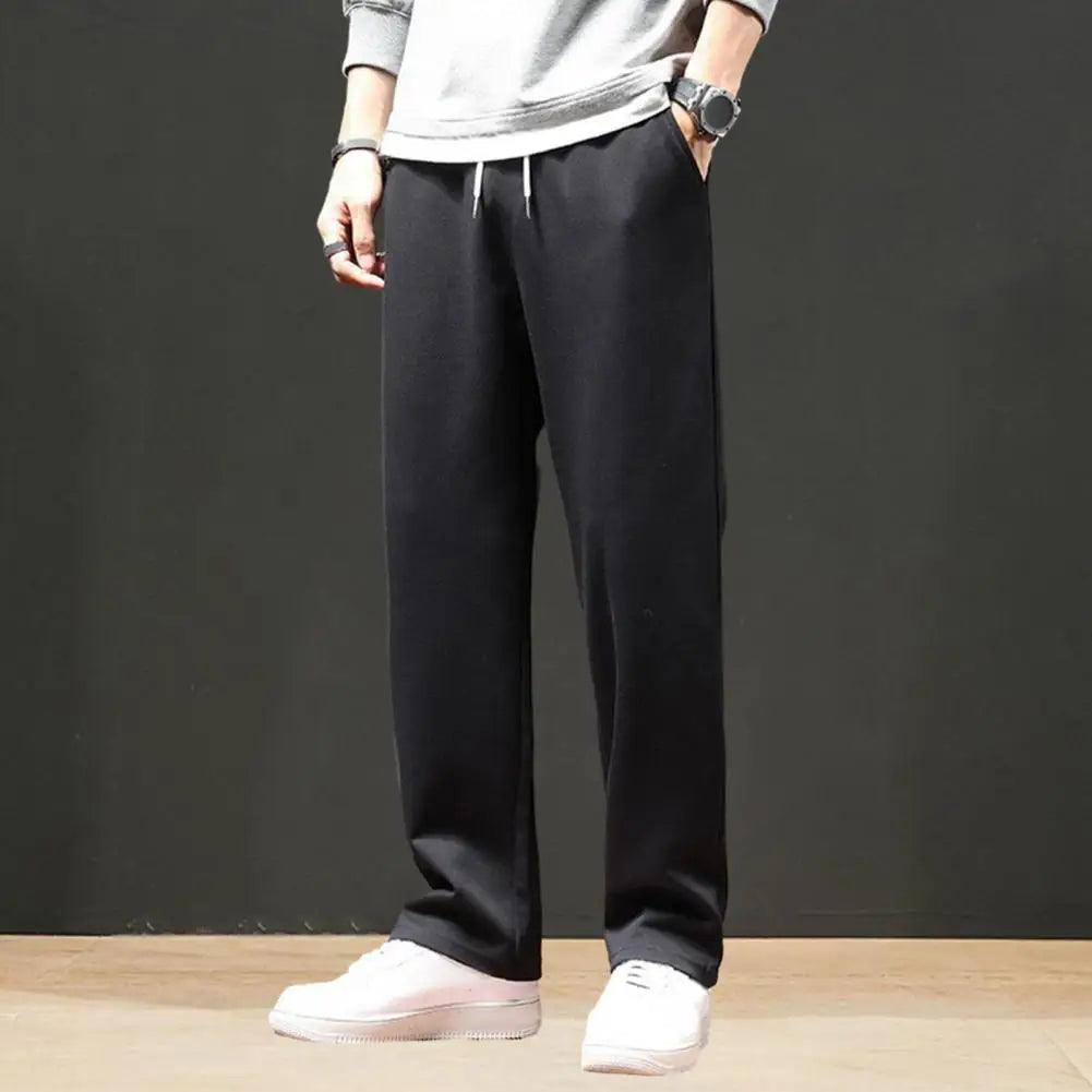 Mens Sweatpants Straight Fit Joggers Loose Drawstring Sports Pants Autumn Men Jogger Pants Casual Long Trousers Tracksuit Men