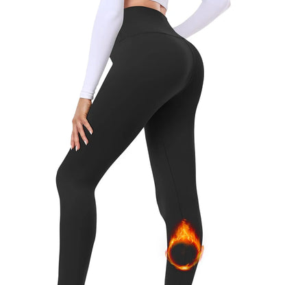 Fleece Lined Leggings Women High Waisted Warm Winter Yoga Pants for Women Thermal Running Workout Black Leggings