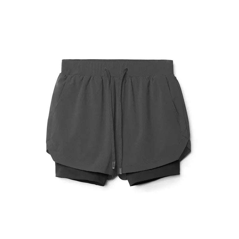 Running Shorts Men 2 In 1 Quick Dry Gym Shorts Double Deck Training Short Pants Fitness Workout Sport Jogging Summer Men Shorts