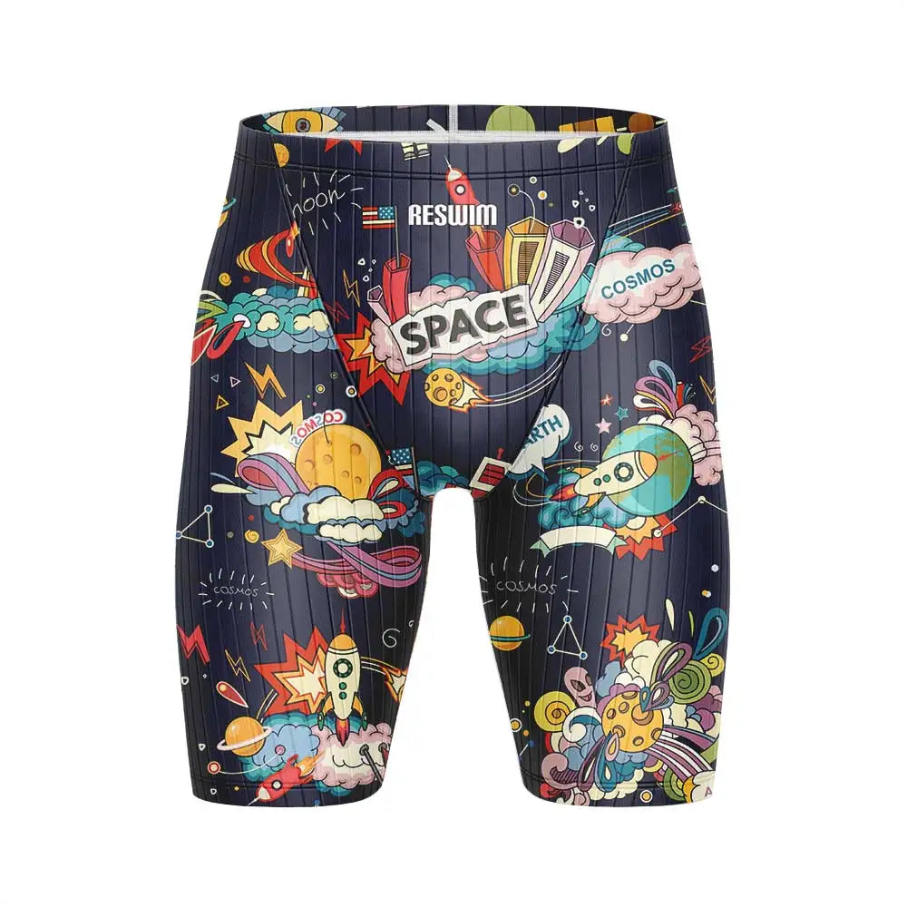 Men's Swim Jammer Swimsuit Swimming Trunks Beach Tights Shorts Athletic Training Swimwear Pool Suit Running Surfing Pants