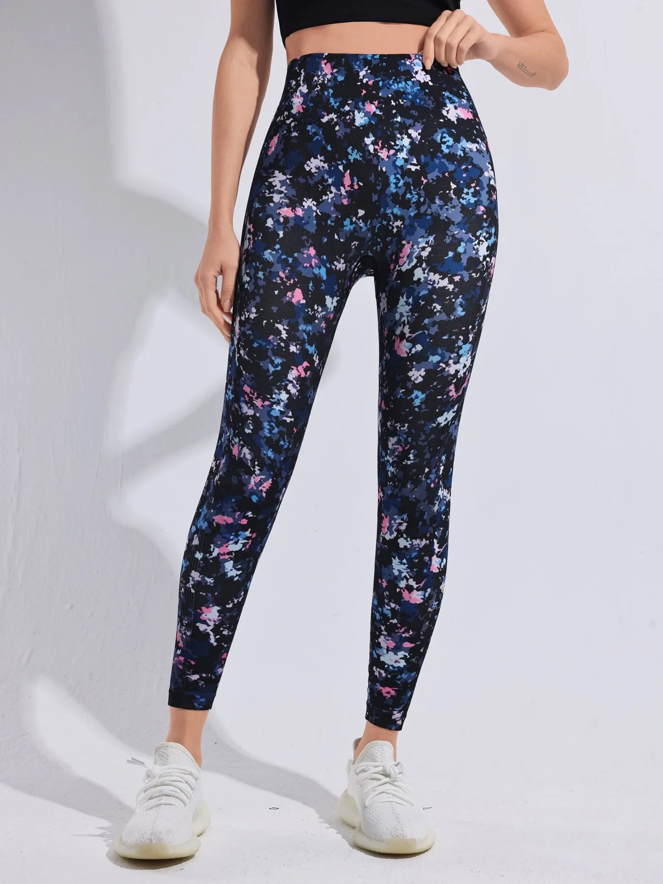 Fashion Women Beautiful Print Leggings Yoga Pants High Waist Jeggings Stretch Pants  Gym Fitness Sweatpants