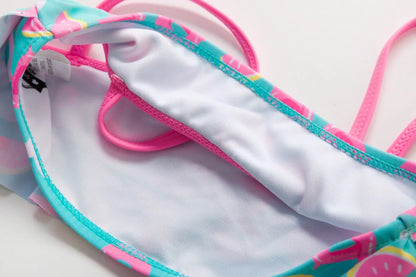 Summer Baby Clothing Two Piece Top + Bottom Swimwear for Kids 3 4 5 6 8 10 Years Fish Scale Printed Girls Bikini Swimsuit Set