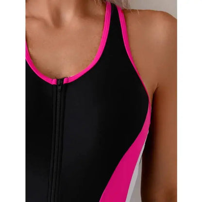 Patchwork One-Piece Swimsuits Closed Women Swimwear Sports For Swimming Wear Body Bathing Suits Beachwear Pool Bather