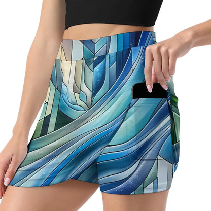 80s Color Block Print Skirt  Kawaii Mini Skirts Summer High Waist Graphic Street Style Casual Skirt Big Size 3XL 4XL