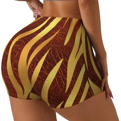 Color Pattern Black And White Pattern Yoga Shorts