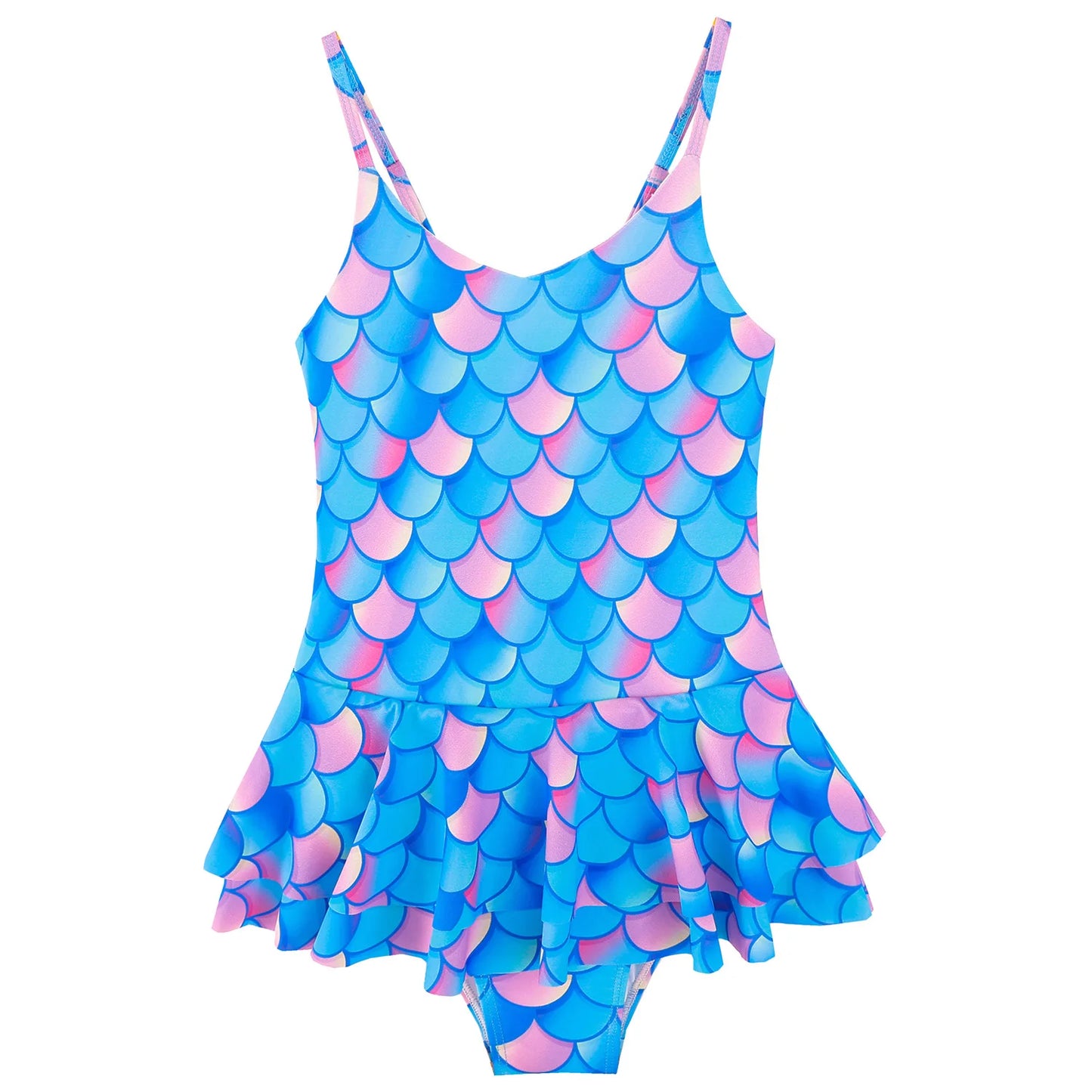 Kids Girls' One-Piece Mermaid Swimsuit Mermaid Scale Print Stretchy Polyester for Beach & Pool Girls Swimwear Summer Bathing Suit