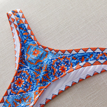 Brazilian Bikini Set Women Print Biquini Female Cut Bikinis Swimwear Push Up Swimsuit Bath Suit