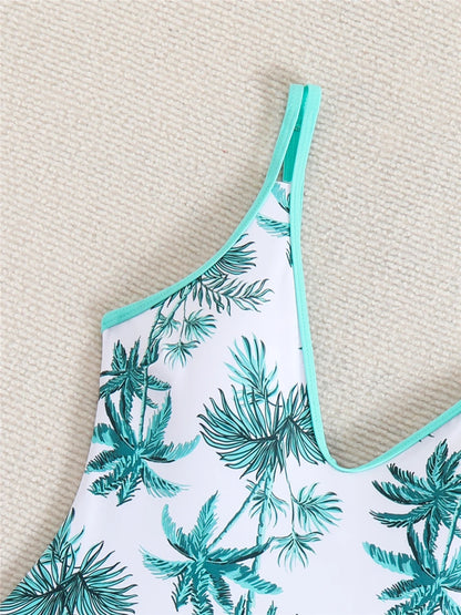 Floral Print One Piece Swimsuit Women Fashion Conservative Swimwear Female Bathing Swimming Bodysuit Beach Wear Summer
